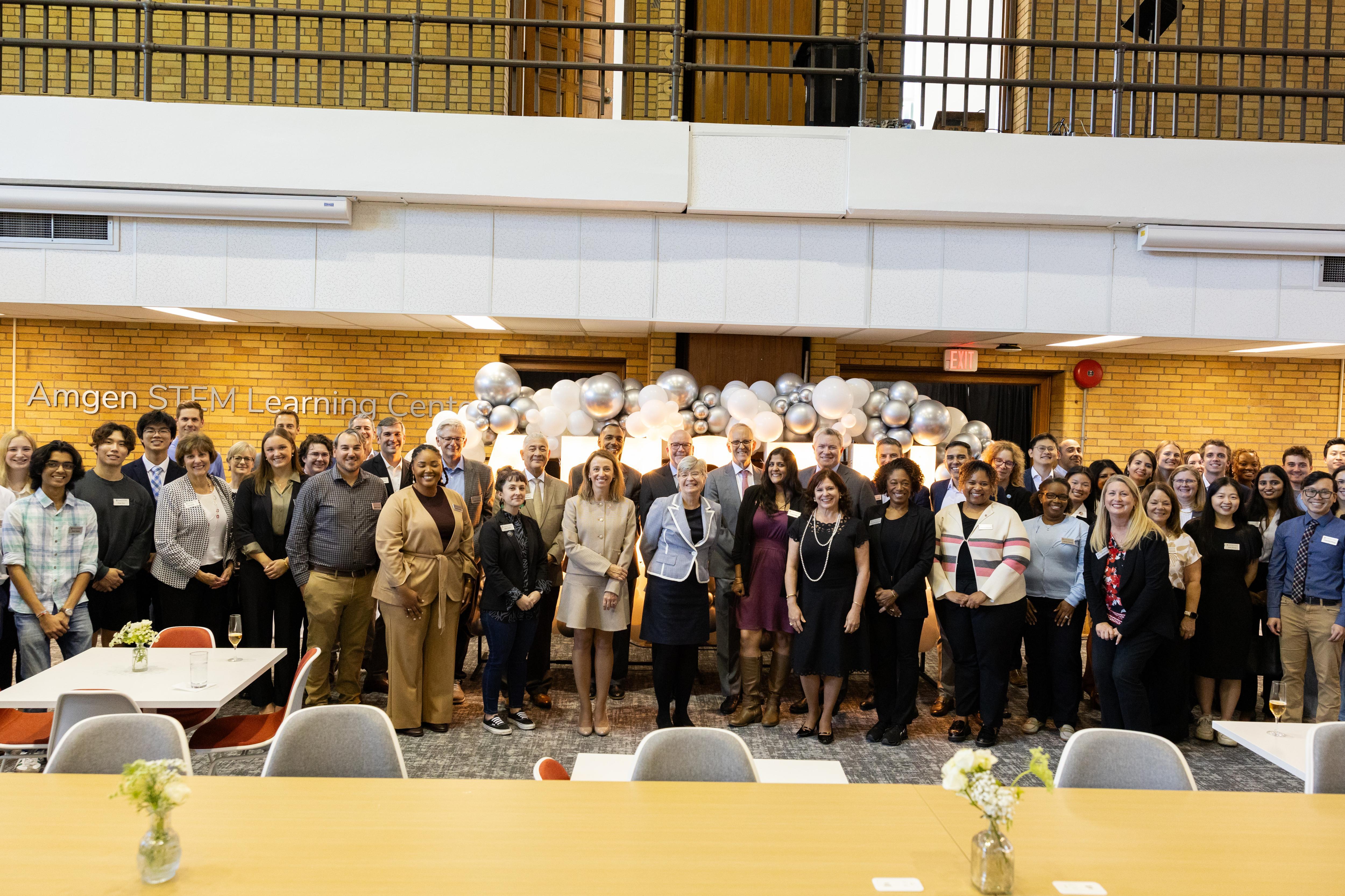 Group of people at the Amgen STEM Learning Center Ribbon Cutting