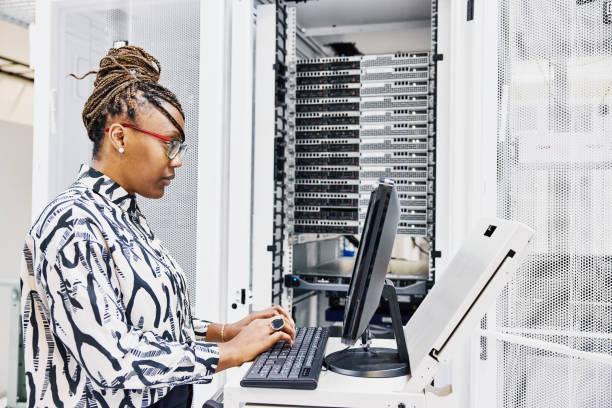 Woman working at a computer